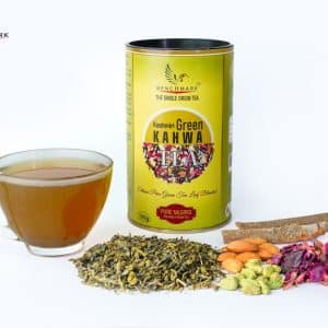 Kashmiri green kahwa tea 100g Benchmark Ooty with saffron almonds and spices for traditional herbal green tea
