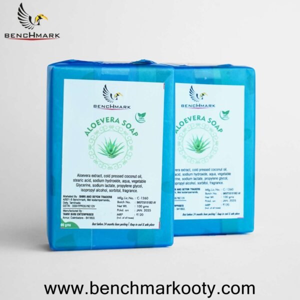 Benchmark Ooty Aloevera Soap 100gm – Natural Nilgiri Soap with Herbal Aloe Vera