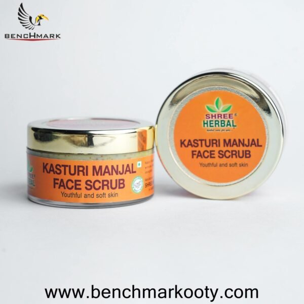 Benchmark Ooty Kasturi Manjal Face Scrub 50gms – Nilgiri Herbal Turmeric Exfoliator
