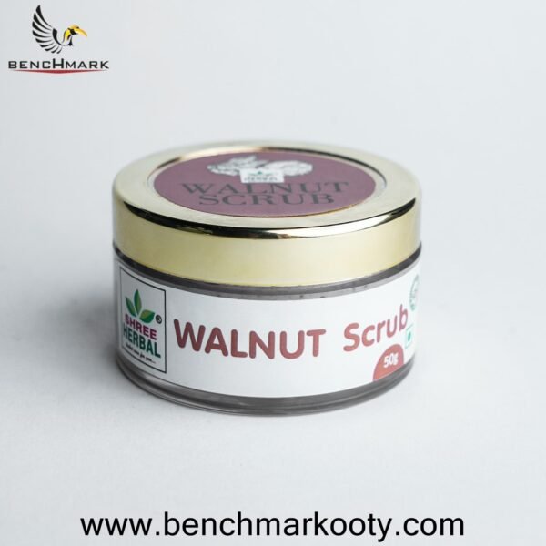 Benchmark Ooty Walnut Scrub 50gm – Herbal Nilgiri Face and Body Exfoliator